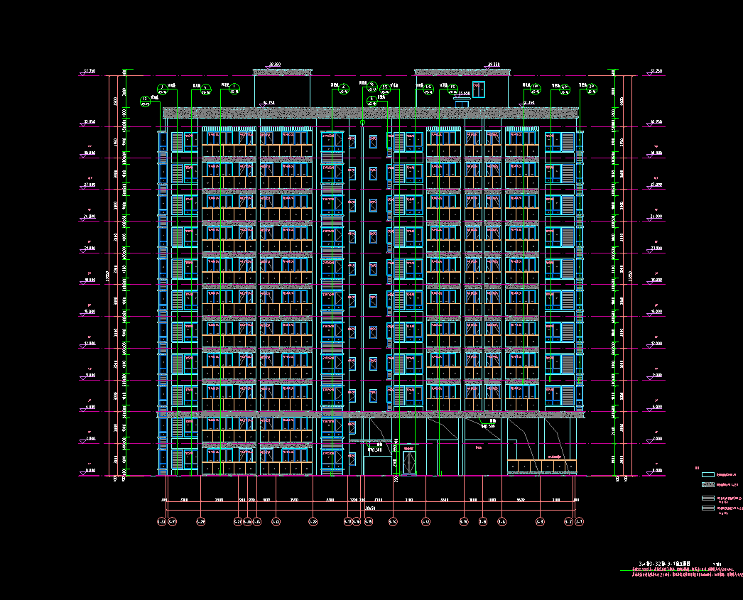 9570平11层剪力墙结构双河佳苑-3#住宅楼 建筑CAD施工图纸